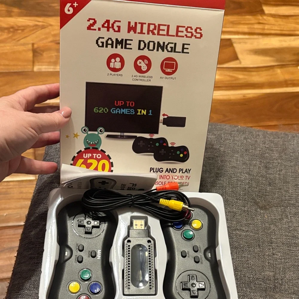 2.4G Wireless Game Dongle with Black Controllers